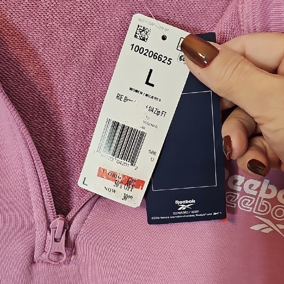 Reebok Women's Pink Half-Zip Sweater - Picture 4 of 9